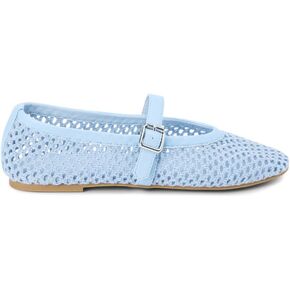 Coconuts by Matisse Womens Nolita Perforated Mary Jane Ballet Flats Casual - Blue