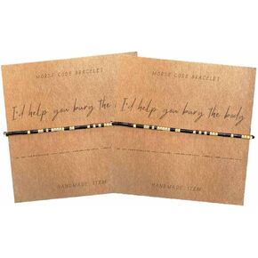 Friendship Bracelets for Women Set of 2, Morse Code Bracelet for Women I'd Help Bury The Body 2pcs, Morse Code Bracelets 2 Pack for Women
