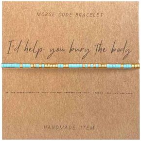 Lemua Morse Code Bracelet for Women Gold I'd Help Bury The Body for You Bracelet Gifts