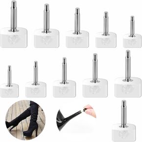 10 Pairs High Heel Tips Replacement Kit U Shaped Heel Cap Cover Shoe Replacement High Heel Caps Protectors Heels Tips Replacement Dowels for High Heel Shoes, 10 Pairs Transparent