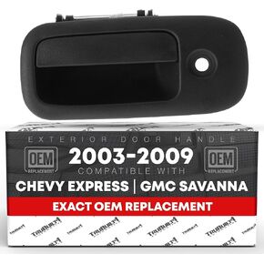 T1A Exterior Passenger Sliding Door Handle - Compatible with 2003-2009 Chevrolet Express 1500 2500 3500; 03-09 GMC Savana 1500 2500 3500 - Textured Black - OEM 25866275, 10359096, 25942270, 83373