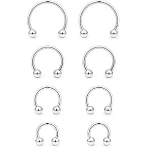 Silver/Gold/Black 16g Septum Ring/Septum Piercing/Small Septum Ring/Septum Nose Rings/Surgical Steel Septum Ring/Septum Horseshoe Rings/Horseshoe Earrings/Lip Ring for Women Men