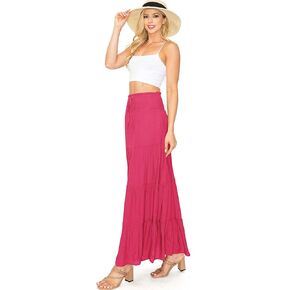 Love Tree Tree Women's Juniors Classic Shirred Boho Midi Skirt