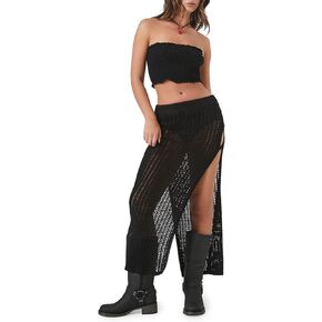 Forever 21 Women's Cutout Crochet Maxi Skirt
