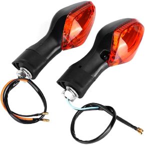 Akozon Crf250L Turn Signal, Turn Signal Light 1 Pair Motorcycle Modified Accessories Turn Signal Indicator Lamp for CRF250L CB400 SUPER CB600F HORNET CB900F HORENT RVT1000R RC51 (Black Yellow)