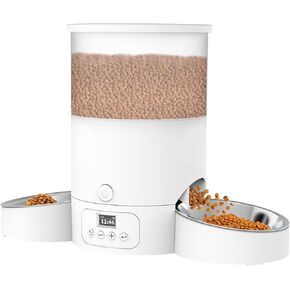 Automatic Cat Feeder with 5G WiFi, 20 Cups/5L SURDY Automatic Cat Food Dispenser for 2 Cats Smart Pet Feeder with APP Control for Remote Feeding, Dual Power Supply 12 Portions 6 Meals Per Day
