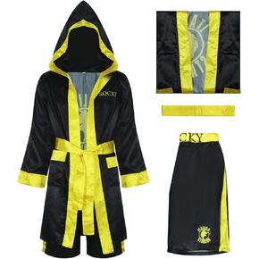 LILLIWEEN Boxing Costume Boxing Robe Satin Robe and Shorts for Adult Kids