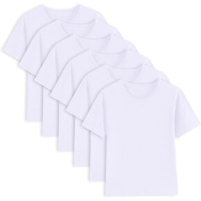 6 Pack Cotton Boys Kids Tshirts Short Sleeve Summer Tops Clothes Tee Shirts for Toddlers(Age 2-12)