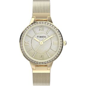 Timex Women's Main Street 29mm Watch - Gold-Tone Bracelet Mother of Pearl Dial Gold-Tone Case