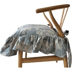 منصة كرسي كرسي كوري 17.5 x 17.5 'تغطية وسادة كرسي Slipcover مع أغطية ديكور مزرعة الكشكشة فقط ، هدية لأمي (البيج الصلبة)