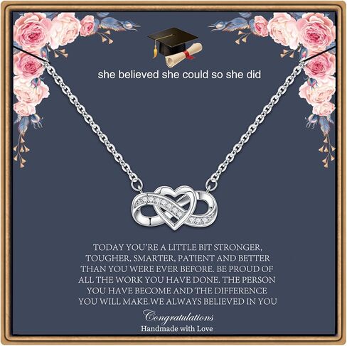 Graduation Gifts for Her - 14K White Gold Plated Graduation Necklaces for Women 2025 Graduation Gifts College Graduation Gifts for Her Women Daughter Granddaughter Niece Gifts in Saudi Arabia