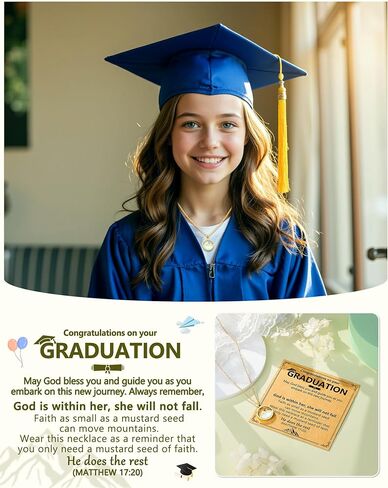 Christian Happy Graduation Gifts-Mustard Seed Necklace Religious Graduation Gifts for Girls Women Her in Kuwait