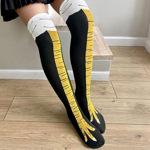 هدايا كوين بطل أبيض للبالغين للبالغين جوارب أقدام الدجاج للنساء الجوارب المضحكة هدايا جوارب ساق الدجاج للنساء in Kuwait