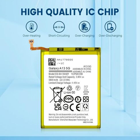 SHENMZ A12 Replacement Battery, (2023 New Upgraded) 6200mAh 3.85V High Capacity Li-Polymer EB-BA217ABY Battery in Saudi Arabia