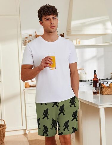 Ekouaer Men's Pajama Shorts Soft Comfy Sleep Bottoms 2 Pack Casual Lounge Sleepwear Pants with Pockets in Saudi Arabia