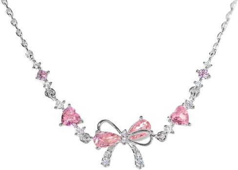 Bow Bracelet for Women Gold/Silver Adjustable Ribbon Bow Bracelet Trendy Pink Crystal Bowkot Cute Bowknot Chain Jewelry for Friends Bridesmaid Proposal (rose gold) in Saudi Arabia