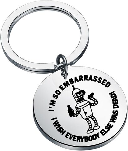 KUIYAI Robot Comedy Merchandise Jewelry Robot Quote Lovers Keychain Planet Express Gift Robot Space Cartoon Gift in Saudi Arabia