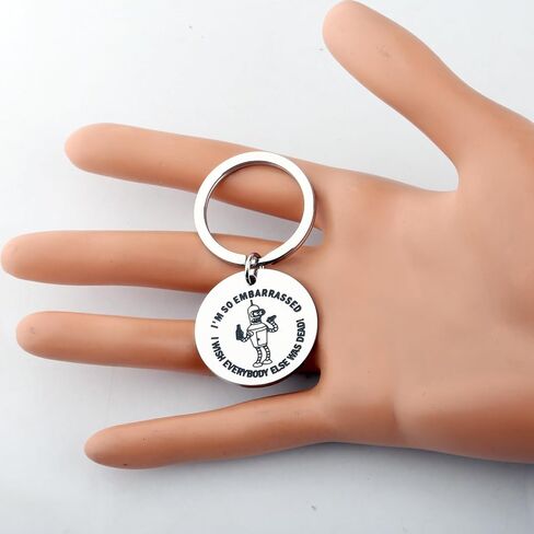 KUIYAI Robot Comedy Merchandise Jewelry Robot Quote Lovers Keychain Planet Express Gift Robot Space Cartoon Gift in Saudi Arabia