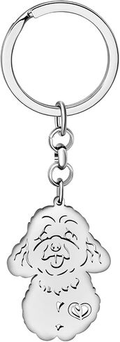Stainless Steel Cute Poodle Dog Keychain Accessories Goldendoodle Gifts for Dog Lovers Women Girls Keys Purse Charms in Saudi Arabia