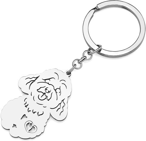 Stainless Steel Cute Poodle Dog Keychain Accessories Goldendoodle Gifts for Dog Lovers Women Girls Keys Purse Charms in Saudi Arabia