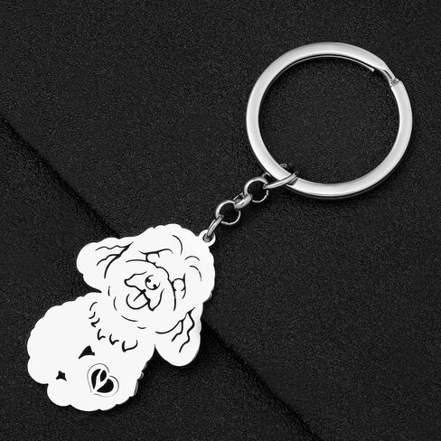 Stainless Steel Cute Poodle Dog Keychain Accessories Goldendoodle Gifts for Dog Lovers Women Girls Keys Purse Charms in Saudi Arabia