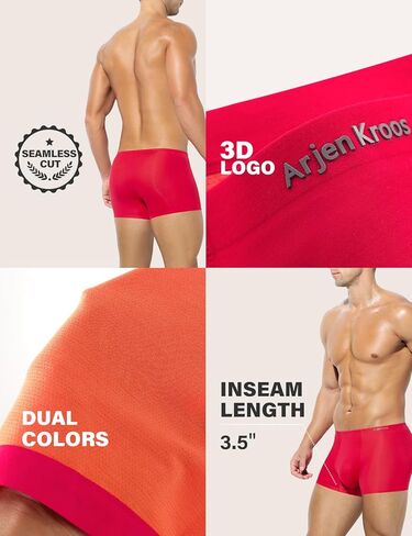 Arjen Kroos Men's Boxer Briefs Breathable Dual Colors Seamless Modal Mens Trunks Underwear with Support Pouch 4 Pack in Saudi Arabia