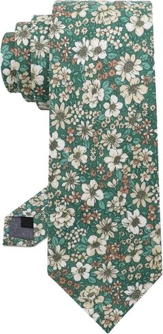 Mens Cotton Floral Ties 2.56" Skinny Print Flower Necktie for Wedding in Saudi Arabia