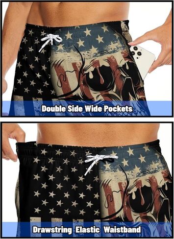 Mens Swim Trunks with Compression Liner 7 Inch Board Shorts Men Bathing Suit 2 in 1 Quick Dry Beach Swimsuits in Saudi Arabia