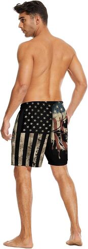 Mens Swim Trunks with Compression Liner 7 Inch Board Shorts Men Bathing Suit 2 in 1 Quick Dry Beach Swimsuits in Saudi Arabia