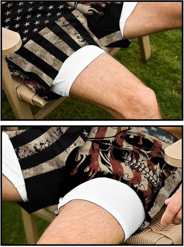 Mens Swim Trunks with Compression Liner 7 Inch Board Shorts Men Bathing Suit 2 in 1 Quick Dry Beach Swimsuits in Saudi Arabia