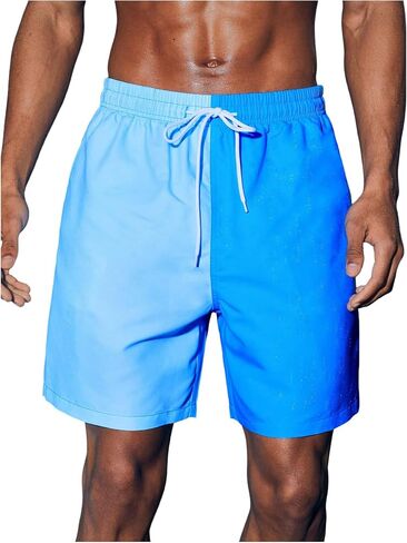 Floerns Men's Colorblock Drawstring Swim Trunk Quick Dry Beach Shorts with Pocket in Saudi Arabia