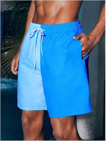 Floerns Men's Colorblock Drawstring Swim Trunk Quick Dry Beach Shorts with Pocket in Saudi Arabia