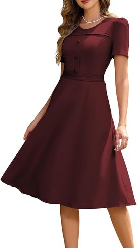 Wedtrend 1950's Vintage Dresses for Women Modest Church Dress with Pockets Tea Party Dresses A Line Wedding Guest Dress in Saudi Arabia