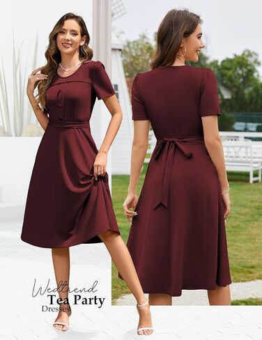 Wedtrend 1950's Vintage Dresses for Women Modest Church Dress with Pockets Tea Party Dresses A Line Wedding Guest Dress in Saudi Arabia