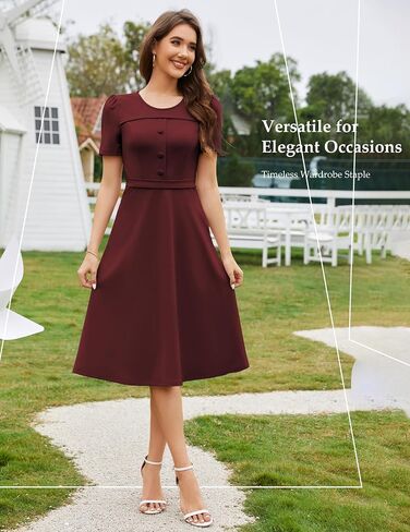Wedtrend 1950's Vintage Dresses for Women Modest Church Dress with Pockets Tea Party Dresses A Line Wedding Guest Dress in Saudi Arabia