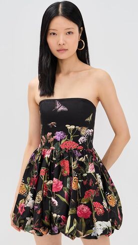 alice + olivia Women's Asha Strapless Structured Bubble Hem Mini Dress in Saudi Arabia