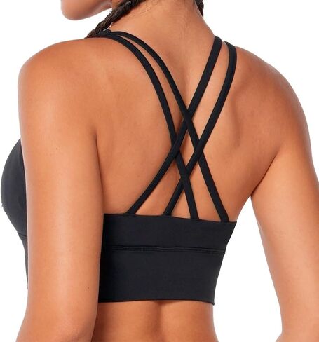 Sunzel Sunzfly Sports Bra for Women ، Scoop Neck Crisscross Back Pated Low Impact Bras Tops for Workout Yoga Gym in Kuwait