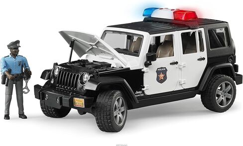 برودر سيارة شرطة جيب رانجلر انليميتد مع رجل شرطي، اسود/ابيض in Kuwait