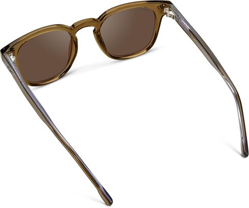 WMP Eyewear - Men's Retro Keyhole Polarized Square Sunglasses, Premium Acetate Frame with Modern Classic Design in Saudi Arabia