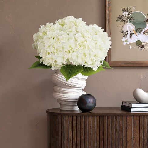 5pcs زهور الكوبية الاصطناعية الخضراء ، قطب الكوبية مع الأوراق النابضة بالحياة ، 20 بوصة زهرة الكوبية الكبيرة ، زخارف الكوبية المزيفة للداخل الداخلي مركزية مركزية مزهرية الحزب in Kuwait