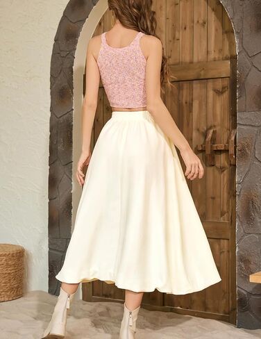 Bridesmay Casual Long Maxi Skirt for Women 2025 Summer Trendy Flowy A-Line Boho Skirts Versatile in Kuwait