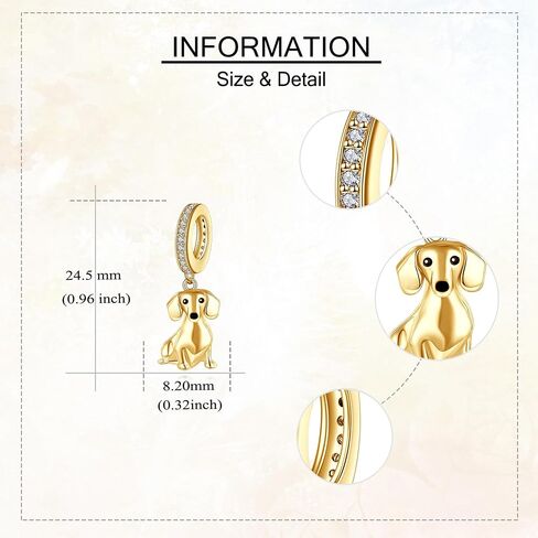 Dachshund Charm S925 Sterling Silver Dachshund Bead Gifts Cute Animal Dog Jewelry Gifts for Women Dachshund Lovers in Saudi Arabia