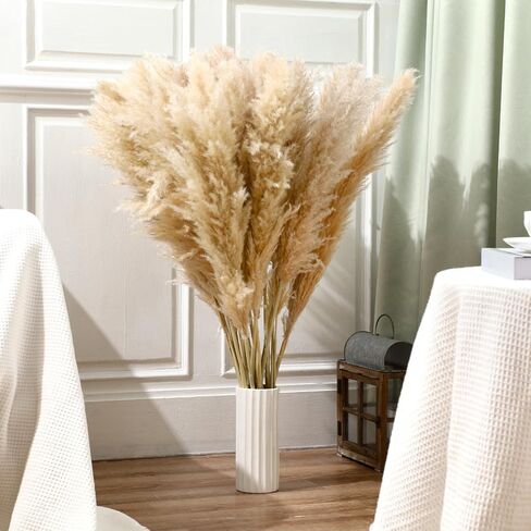 40pcs 46 Inch Fluffy Tall Pampas Grass Decor Bulk, Natural Dried Pampas Grass Bouquet for Floor Vase, Wedding Floral Arrangements, Party, Farmhouse, Boho Home Decor in Saudi Arabia