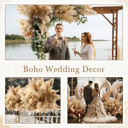 40pcs 46 Inch Fluffy Tall Pampas Grass Decor Bulk, Natural Dried Pampas Grass Bouquet for Floor Vase, Wedding Floral Arrangements, Party, Farmhouse, Boho Home Decor in Saudi Arabia