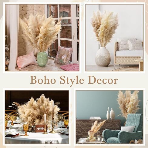 40pcs 46 Inch Fluffy Tall Pampas Grass Decor Bulk, Natural Dried Pampas Grass Bouquet for Floor Vase, Wedding Floral Arrangements, Party, Farmhouse, Boho Home Decor in Saudi Arabia