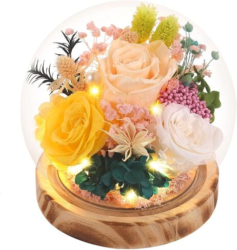 Eternal Rose Flowers, Unique Rose Preserved Flower Rose Gifts in Glass Dome for Women, Mom, Girlfriend,Home Decor Gifts for Birthday, Anniversary, Christmas, Wedding. in Saudi Arabia