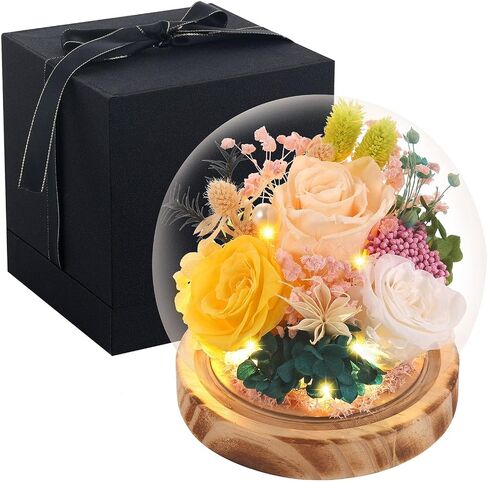 Eternal Rose Flowers, Unique Rose Preserved Flower Rose Gifts in Glass Dome for Women, Mom, Girlfriend,Home Decor Gifts for Birthday, Anniversary, Christmas, Wedding. in Saudi Arabia