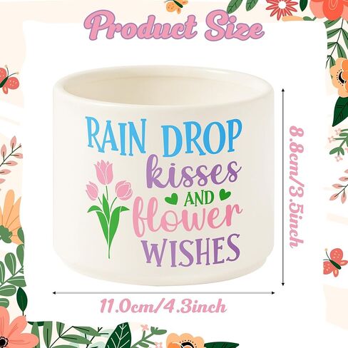 Watinc Spring Candy Dish Cauldron Mini Ceramic Bowl ، يتمنى Candy Cane Tier Decore ، ووجبة خفيفة من حلويات الجدول لهجات الهدية للمطبخ منزل المزرعة (القبلات المطر ورغبات الزهور) in Kuwait