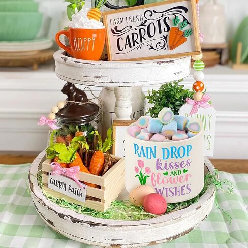 Watinc Spring Candy Dish Cauldron Mini Ceramic Bowl ، يتمنى Candy Cane Tier Decore ، ووجبة خفيفة من حلويات الجدول لهجات الهدية للمطبخ منزل المزرعة (القبلات المطر ورغبات الزهور) in Kuwait
