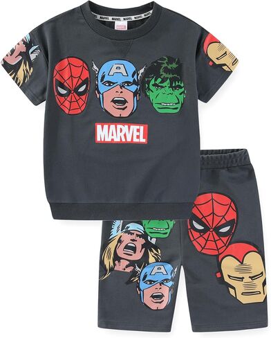 Marvel Avengers Boys 2 Piece Shirt and Shorts Outfit Set for Toddler and Big Kids in Saudi Arabia